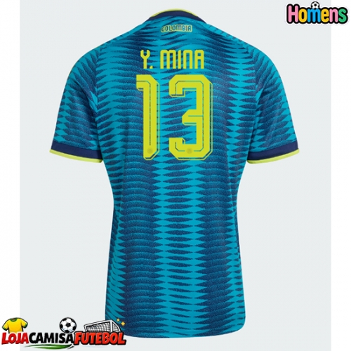 Camisa de Futebol Colômbia Yerry Mina #13 Equipamento Secundário Mundo 2026 Manga Curta